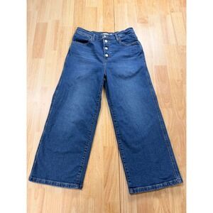 Levis Mile High Cropped Wide Leg Jeans Blue Button Fly 29 Womens High Rise